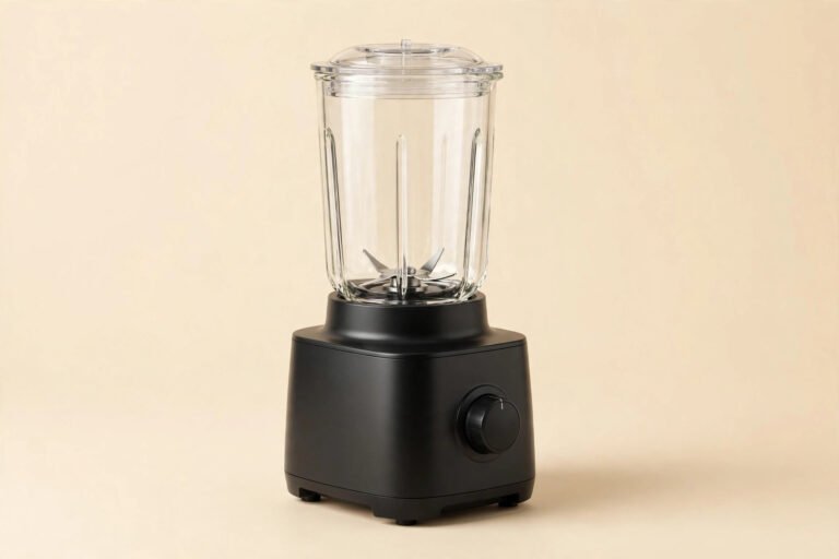 Countertop blender on a cream background, studio product shot
